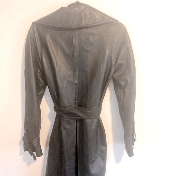 NEW Authentic Barney’s NY Private label Black lambskin trench coat , pockets